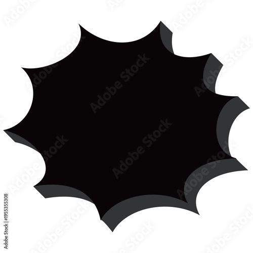 立体的な黒いトゲトゲの吹き出し