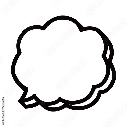 立体的な雲形の吹き出し