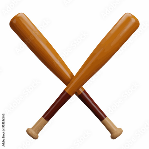 A striking illustration of two crossed baseball bats, symbolizing teamwork and competition in the sports arena, conveying a sense of energy and spirit.