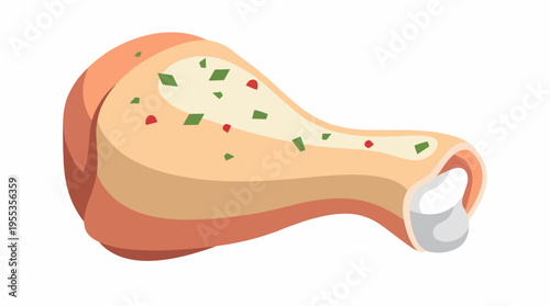 An appetizing illustration of a seasoned chicken leg, showcasing deliciousness and culinary expertise, perfect for food lovers seeking inspiration and flavors for meal preparation.