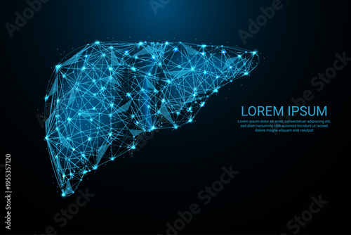 Futuristic Digital Liver Illustration Highlighting Medical Technology and Innovation