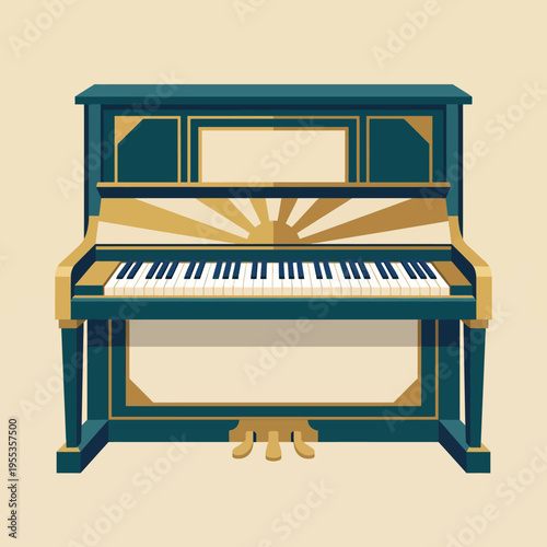 A beautifully designed piano featuring a unique color scheme and elegant details, blending art and music, emphasizing the emotional connection between creativity and rhythm in life.