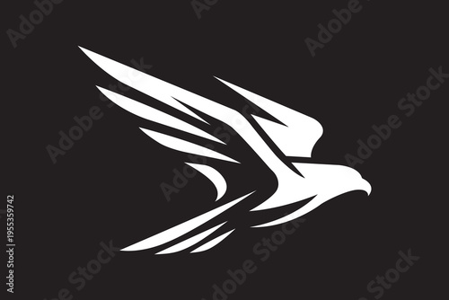 Flying Falcon or Eagle Silhouette Logo