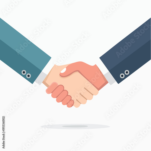 Two businessmen shaking hands in a formal agreement