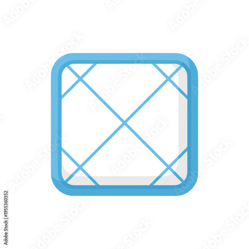 Puppy training pad with blue border, isolated on white background, featuring a quilted pattern and soft texture, ideal for pet care and cleanliness