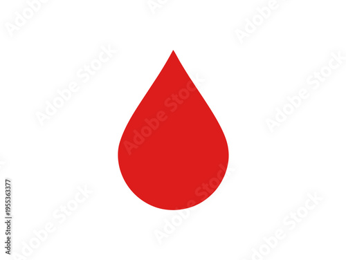 Red blood drop symbol for medical healthcare donation and laboratory test graphic design vector illustration isolated on transparent background
