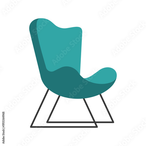 Large collection of colorful modern and classic chair icons for interior design