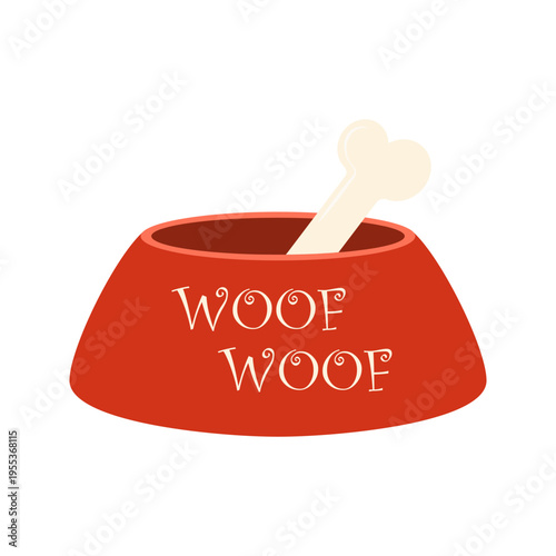 Flat illustrations of various pet feeding bowls and automatic food dispensers