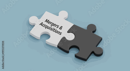 Mergers and Acquisitions Concept with Interlocking Puzzle Pieces
