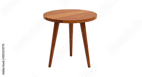 A wooden stool with three legs PNG isolated on transparent background