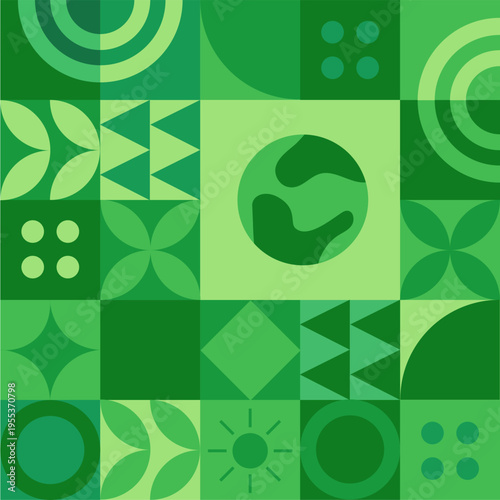 World Environment Day Banner. Eco Concept. Green Planet Earth With Text. Vector illustration