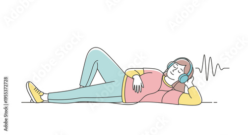 Woman lying down on phone call.