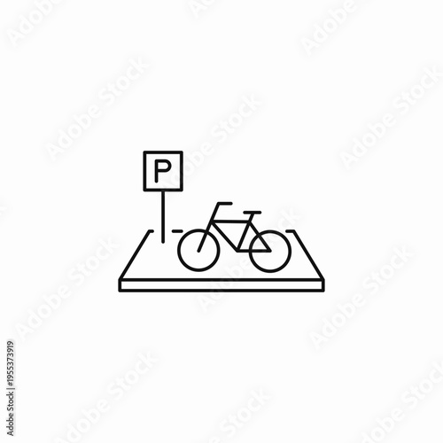 bicycle parking lot icon sign vector