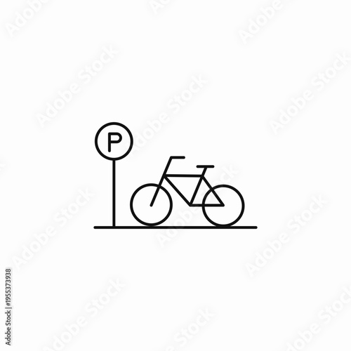 bicycle parking sign icon sign vector
