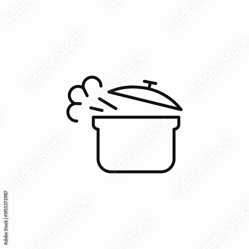 boiling pot steam icon sign vector