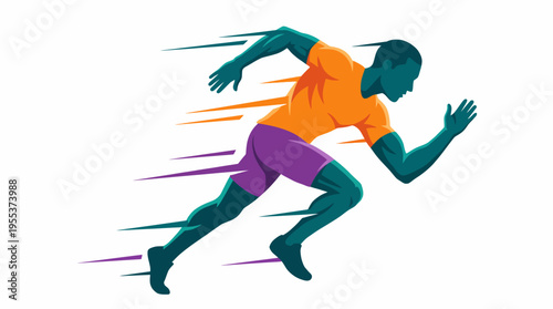 A dynamic image of a runner in motion symbolizes speed, determination, and the pursuit of goals, showcasing human spirit and athletic achievement.