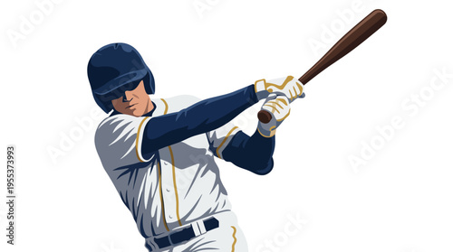 A focused baseball player swings a bat in motion, capturing the essence of sports action, determination, and the excitement of the game.