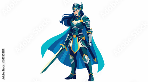 An impressive warrior depicted in sleek, modern armor, ready for battle, representing strength, courage, and the timeless spirit of heroism in imaginative storytelling.