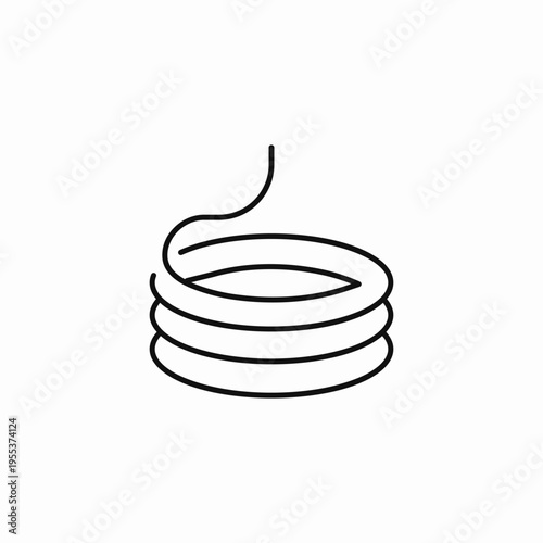 coiled electrical cable icon sign vector
