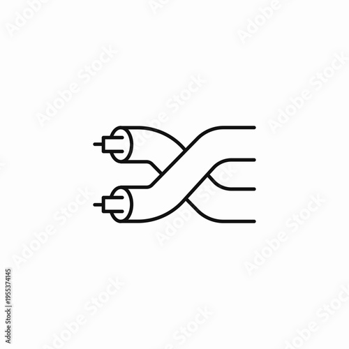 crossed coaxial cables icon sign vector