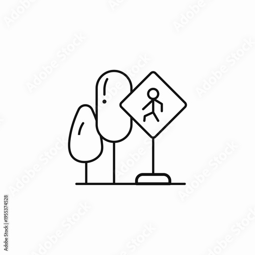 park pedestrian crossing icon sign vector