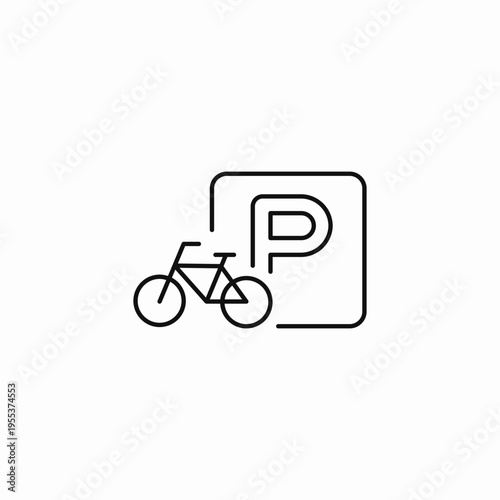 parking sign bicycle icon sign vector