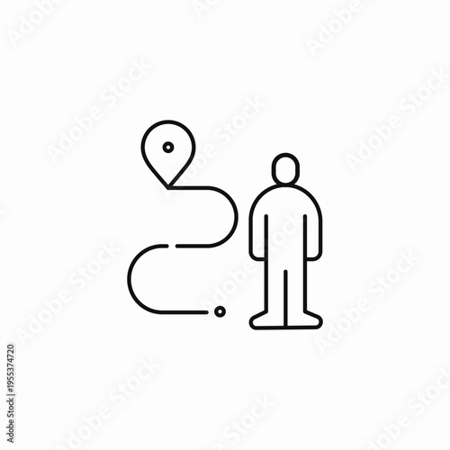 route map person icon sign vector
