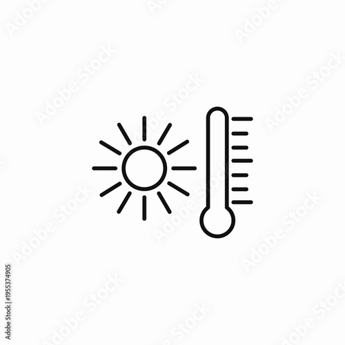 summer hot thermometer icon sign vector
