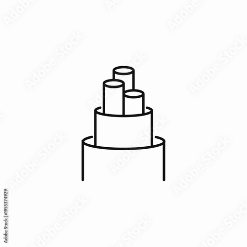 three sheathed cores icon sign vector