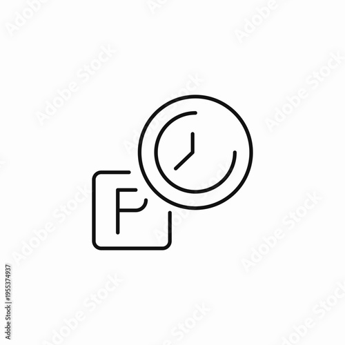 timed parking limit icon sign vector