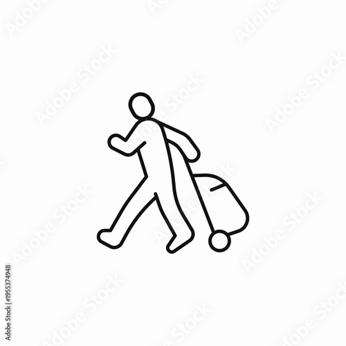 traveling person luggage icon sign vector