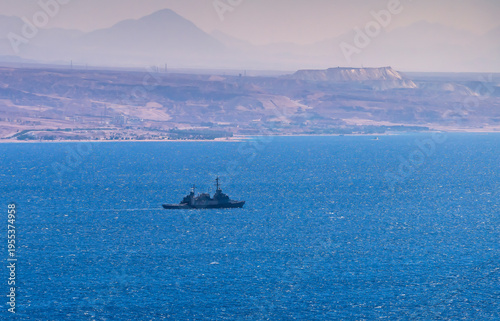 Navy ship is patrolling the coastal areas of the Red Sea. No AI tools were used