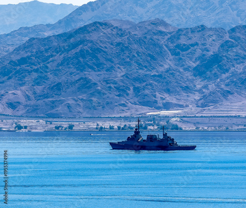 Navy ship is patrolling coastal areas and waters of the Red Sea