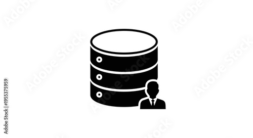 Database Administrator Icon with Server Storage Symbol