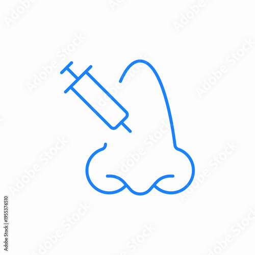 human nose and medical syringe icon sign vector