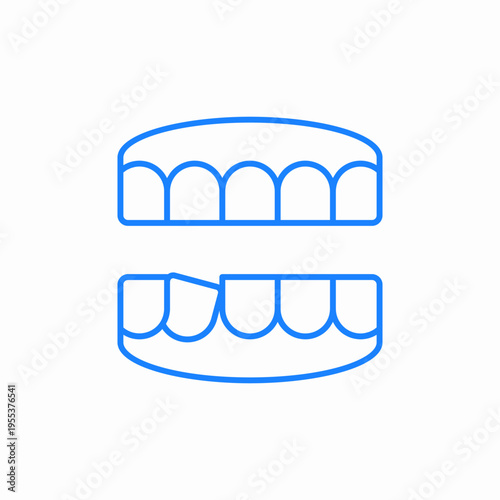 jaws with teeth affected by periodontitis icon sign vector