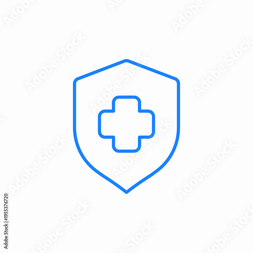 medical shield with cross icon sign vector