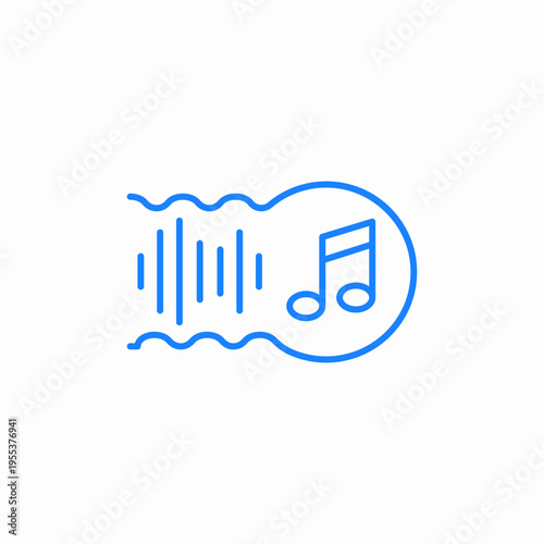 musical note soundwave icon sign vector