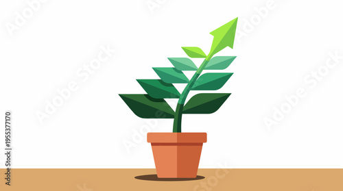 A vibrant green plant in a terracotta pot stands proudly, symbolizing growth, renewal, and the calm presence of nature within an indoor space, enhancing well-being.