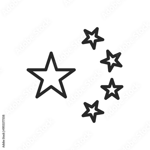 China Flag Icon. Five Star Flag of China National Emblem. Minimalistic Linear Symbol of China