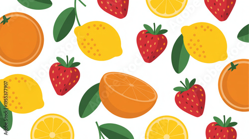 Fresh Fruit Icons Vector