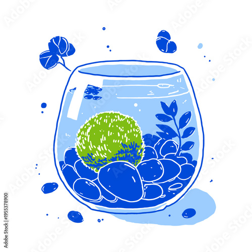 Minimal Marimo Moss Ball Texture Closeup