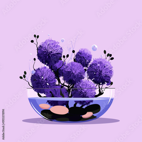 Minimal Marimo Moss Ball Texture Closeup