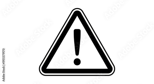 Triangular warning sign with an exclamation mark