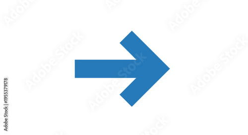 A minimalist blue arrow icon pointing to the right on a white background.