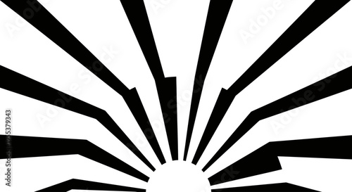 Abstract sun rays in black and white