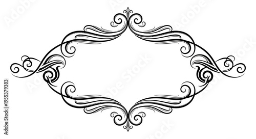 Elegant black scrollwork border design