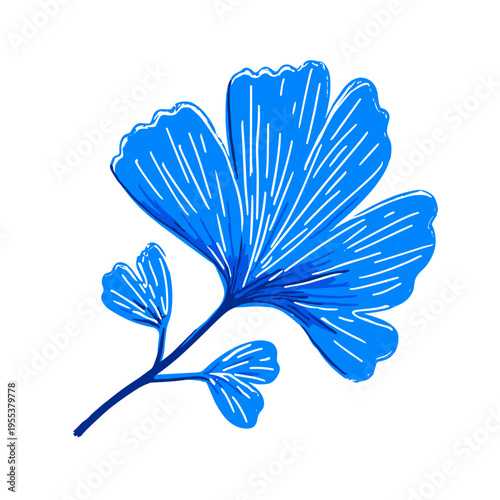 Minimalist Ginkgo Biloba Fan Leaf Icon