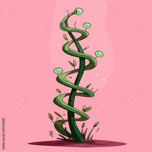Spiral Alien Vine Stem Botanical Icon