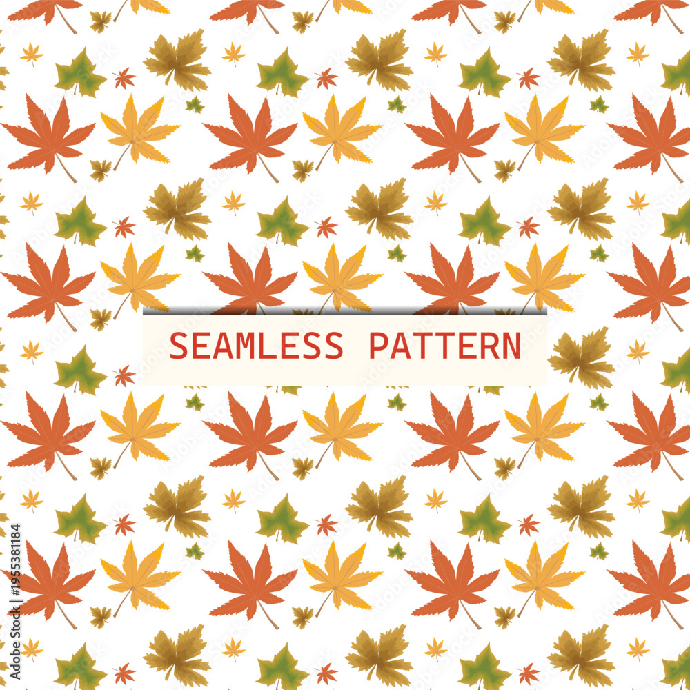 Fototapeta premium Autumn Maple Leaf seamless Pattern